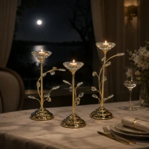 Timeless Side Table 3-Piece Candle Holder Set